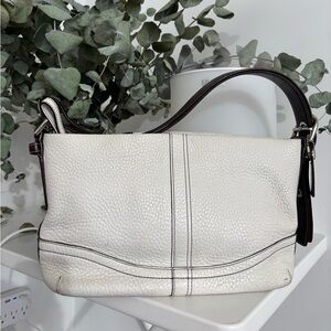 Coach vintage white leather hobo bag